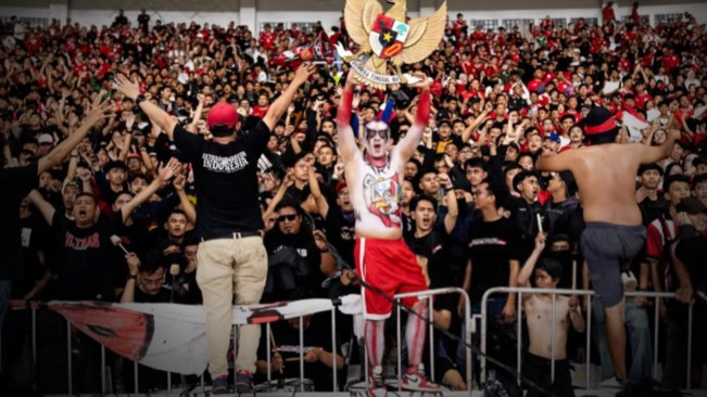 Suporter Timnas Indonesia. [Instagram/@garudaa.news]